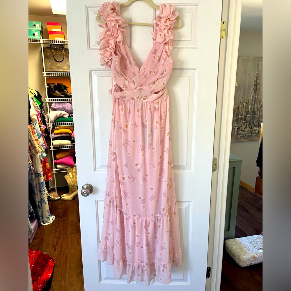 NWT Pink floral maxi dress